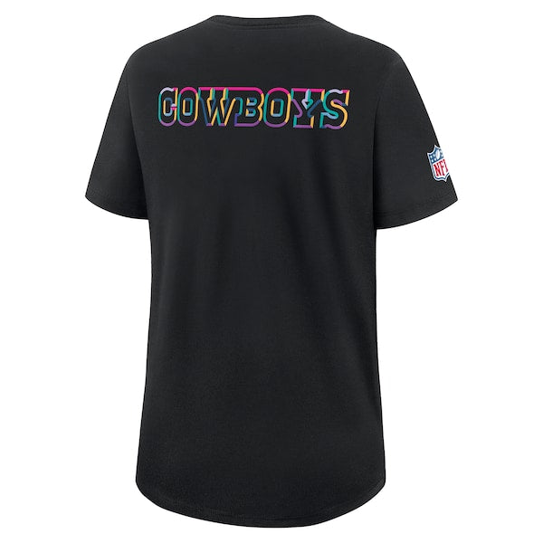 Dallas Cowboys Nike Women's 2025 NFL Crucial Catch Tri-Blend Dri-FIT T-Shirt - Black - Image 3