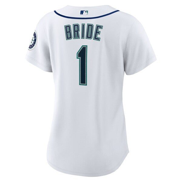 Seattle Mariners Nike Women's #1 Bride Home Replica Jersey - White - Image 3