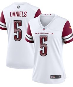 Alternative view of Jayden Daniels Washington Commanders Nike Women's Game Jersey -  White/Black