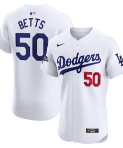 Mookie Betts Los Angeles Dodgers Nike 2024 World Series Champions Home Elite Player Jersey - White