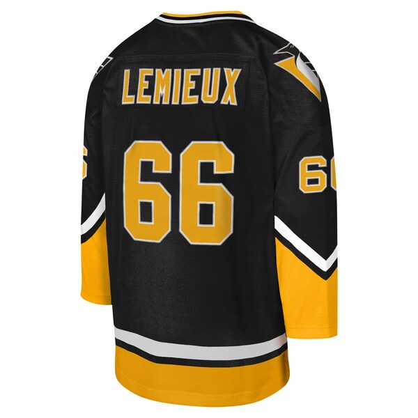 Mario Lemieux Pittsburgh Penguins Youth 1992-93 Blue Line Captain Patch Player Jersey - Black - Image 3