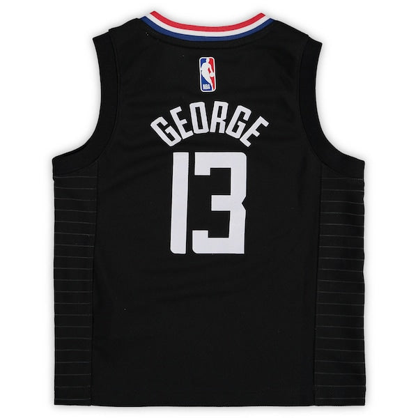 Paul George LA Clippers Jordan Brand Preschool 2020/21 Fast Break Replica Jersey - Statement Edition - Black - Image 3