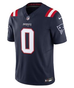 Alternative view of Christian Gonzalez New England Patriots Nike Vapor F.U.S.E. Limited Jersey - Navy
