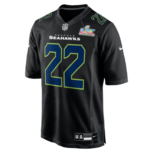Men's Seattle Seahawks Rashid Shaheed Nike Black Super Bowl LX Patch Carbon Fashion Game Jersey - Image 2