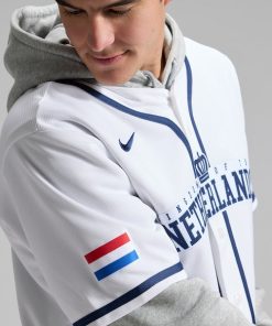 Alternative view of Netherlands Baseball Nike 2026 World Baseball Classic Home Stadium Jersey - White