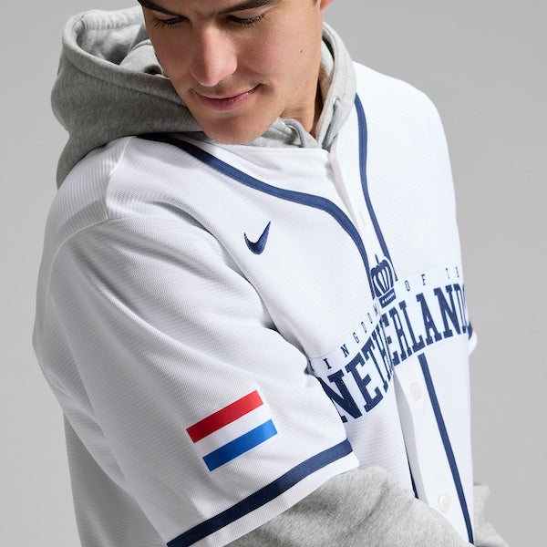 Netherlands Baseball Nike 2026 World Baseball Classic Home Stadium Jersey - White - Image 2
