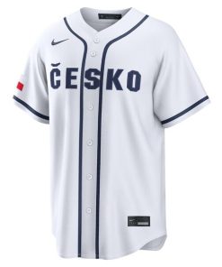 Alternative view of Czech Republic Baseball Nike 2026 World Baseball Classic Home Pick-A-Player Jersey - White