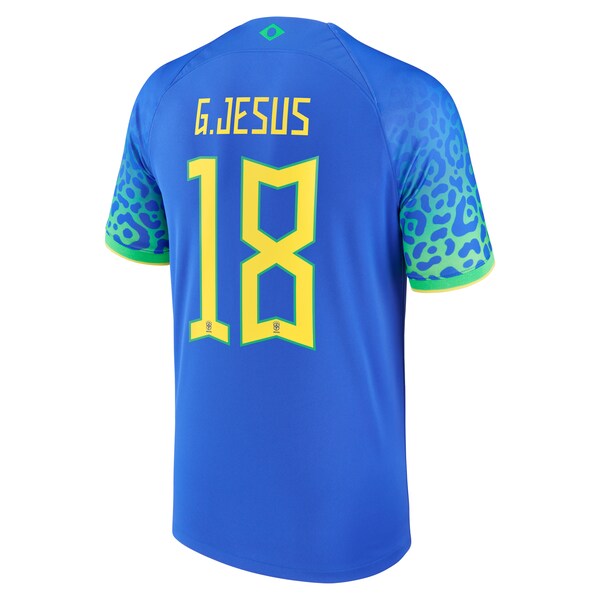 Gabriel Jesus Brazil National Team Nike 2022/23 Replica Away Jersey - Blue - Image 3