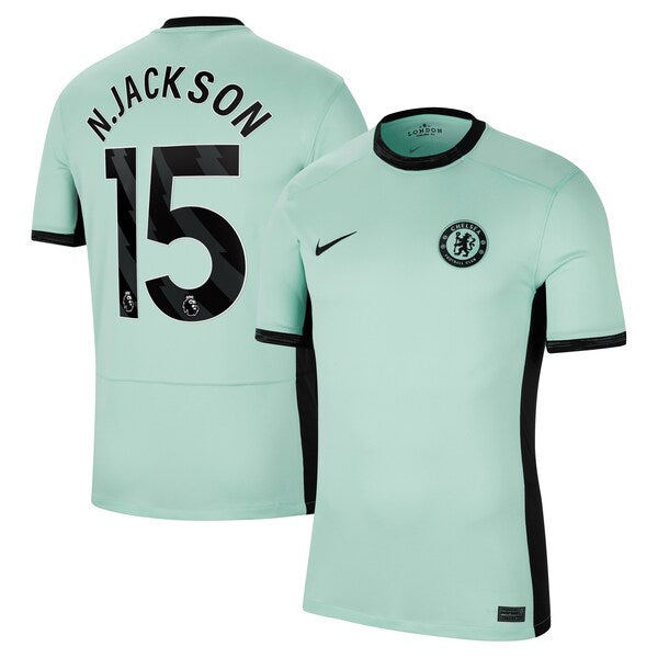 Nicolas Jackson Chelsea Nike 2023/24 Third Stadium Replica Player Jersey - Mint/Blue/Navy - Image 2