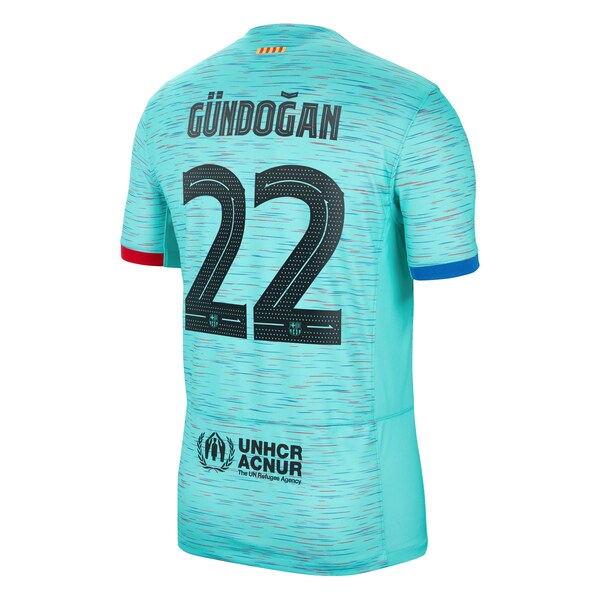 Ilkay G¨¹ndogan Barcelona Nike 2023/24 Third Replica Jersey - Aqua/Royal/White - Image 7