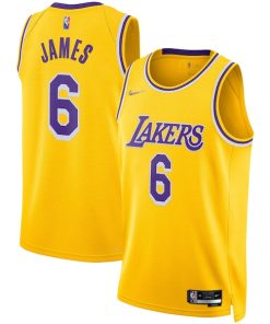 LeBron James Los Angeles Lakers Nike 2021/22 Diamond Swingman Jersey - Icon Edition - Gold
