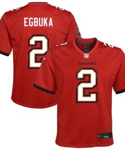 Alternative view of Emeka Egbuka Tampa Bay Buccaneers Nike Youth Team Game Jersey - Red/White/Creamsicle