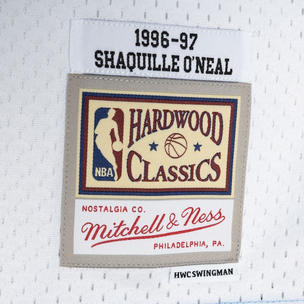 Shaquille O'Neal Los Angeles Lakers Hardwood Classics 1996/97 Split Swingman Jersey - Powder Blue/White - Image 4