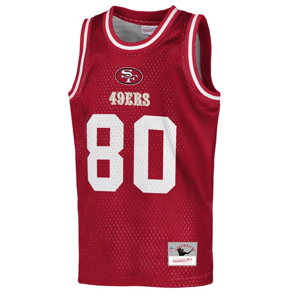 Jerry Rice San Francisco 49ers Youth Retired Player NFL Basketball Fashion Jersey - Scarlet - Image 2