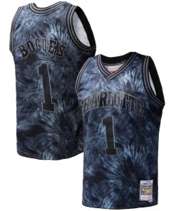 Muggsy Bogues Charlotte Hornets Hardwood Classics 1992/93 Tie-Dye Swingman Jersey - Black