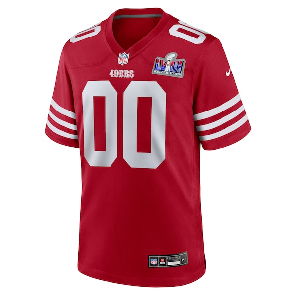 San Francisco 49ers Nike Super Bowl LVIII Patch Custom Game Jersey - Scarlet - Image 2