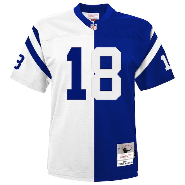 Peyton Manning Indianapolis Colts Youth Split Legacy Jersey - White/Royal - Image 2