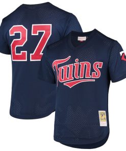 David Ortiz Minnesota Twins 2002 Cooperstown Collection Mesh Batting Practice Jersey - Navy