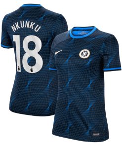 Christopher Nkunku Chelsea Nike Women's 2023/24 Away Stadium Replica Player Jersey - Navy/Blue