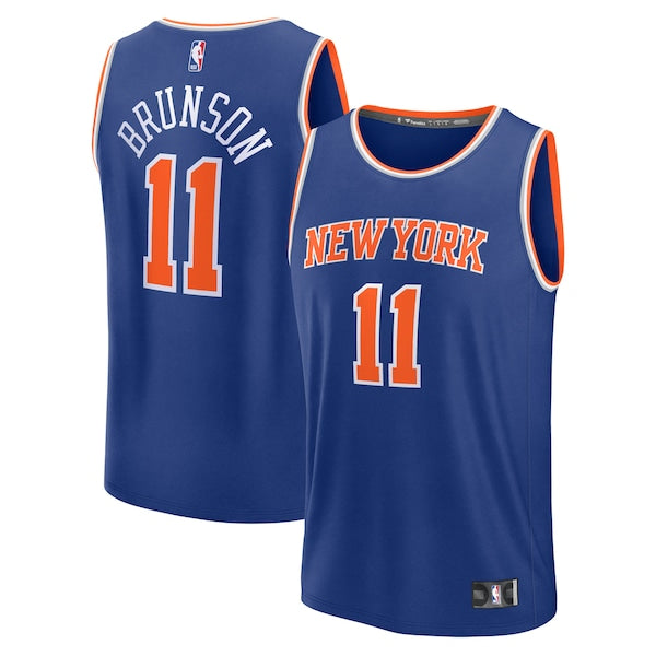 Jalen Brunson New York Knicks Youth Fast Break Replica Player Jersey - Icon Edition - Blue
