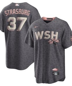 Stephen Strasburg Washington Nationals Nike City Connect Replica Player Jersey - Charcoal