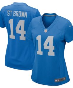 Amon-Ra St. Brown Detroit Lions Nike Women's Player Game Jersey - Blue