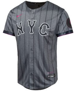 Alternative view of Francisco Alvarez New York Mets Nike Youth 2024 City Connect Limited Player Jersey - Graphite