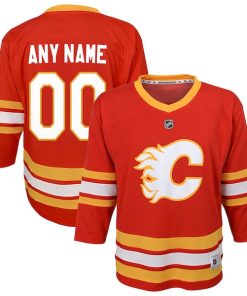Calgary Flames Youth Home Replica Custom Jersey - Red