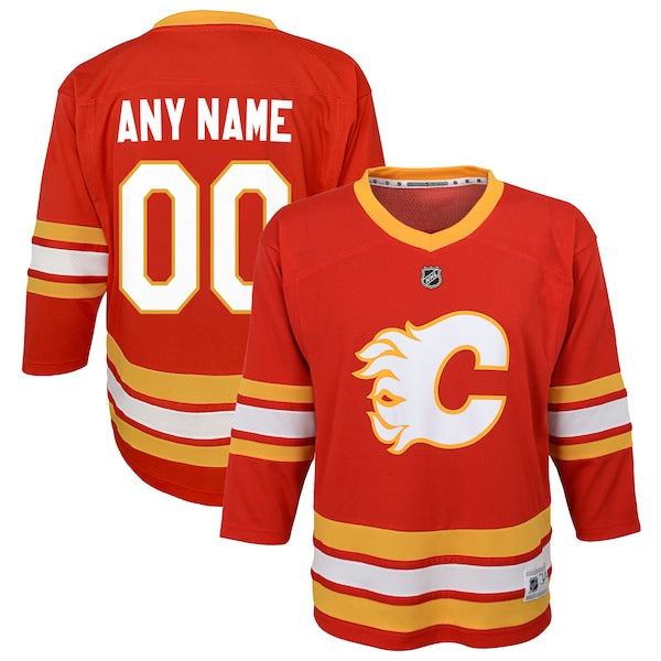 Calgary Flames Youth Home Replica Custom Jersey - Red