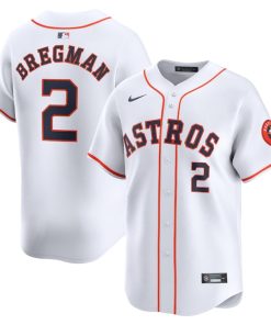 Alternative view of Alex Bregman Houston Astros Nike Home Limited Player Jersey - White/Gray