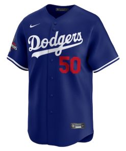 Alternative view of Mookie Betts Los Angeles Dodgers Nike 2025 World Series Champions Limited Player Jersey - Royal
