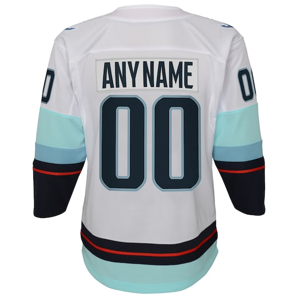 Seattle Kraken Youth Away Premier Custom Jersey - White - Image 3