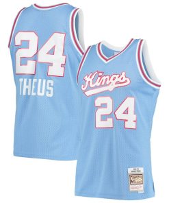 Reggie Theus Sacramento Kings 1985/86 Hardwood Classics Swingman Jersey - Light Blue