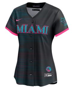 Alternative view of Miami Marlins Nike Women's 2025 City Connect Limited Jersey - Black