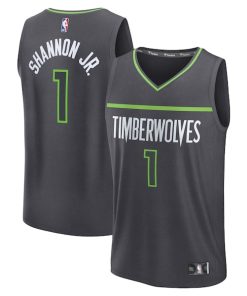 Terrence Shannon Jr. Minnesota Timberwolves  Fast Break Replica Jersey - Statement Edition - Anthracite