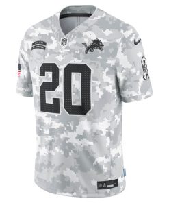 Alternative view of Barry Sanders Detroit Lions Nike 2024 Salute to Service Retired Player Limited Jersey - Arctic Camo