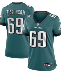 Alternative view of Landon Dickerson Philadelphia Eagles Nike Women's Team Game Jersey - Midnight Green
