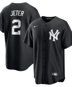 Men's New York Yankees Derek Jeter Nike Black Official Replica Player Jersey