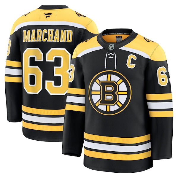 Brad Marchand Boston Bruins Home Premium Jersey - Black/White - Image 2