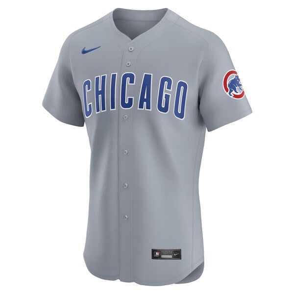 Chicago Cubs Nike Road Vapor Premier Elite Patch Jersey - Gray - Image 2