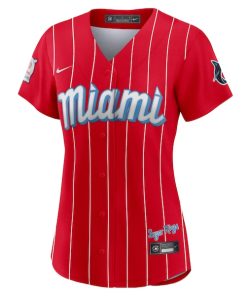 Alternative view of Miami Marlins Nike Women's City Connect Replica Jersey - Red