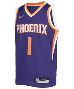 Alternative view of Devin Booker Phoenix Suns Nike Youth 2021/22 Diamond Swingman Jersey - Icon Edition - Purple