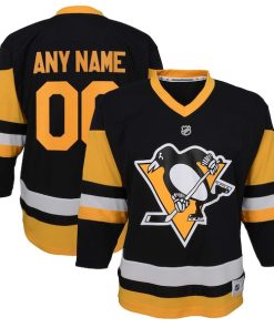Pittsburgh Penguins Youth Home Replica Custom Jersey - Black