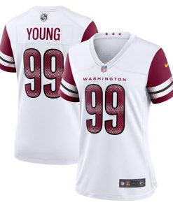 Alternative view of Chase Young Washington Commanders Nike Women's Player Jersey - Black/Burgundy/White