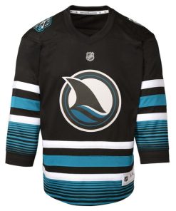 Alternative view of San Jose Sharks Youth Alternate Replica Jersey - Black