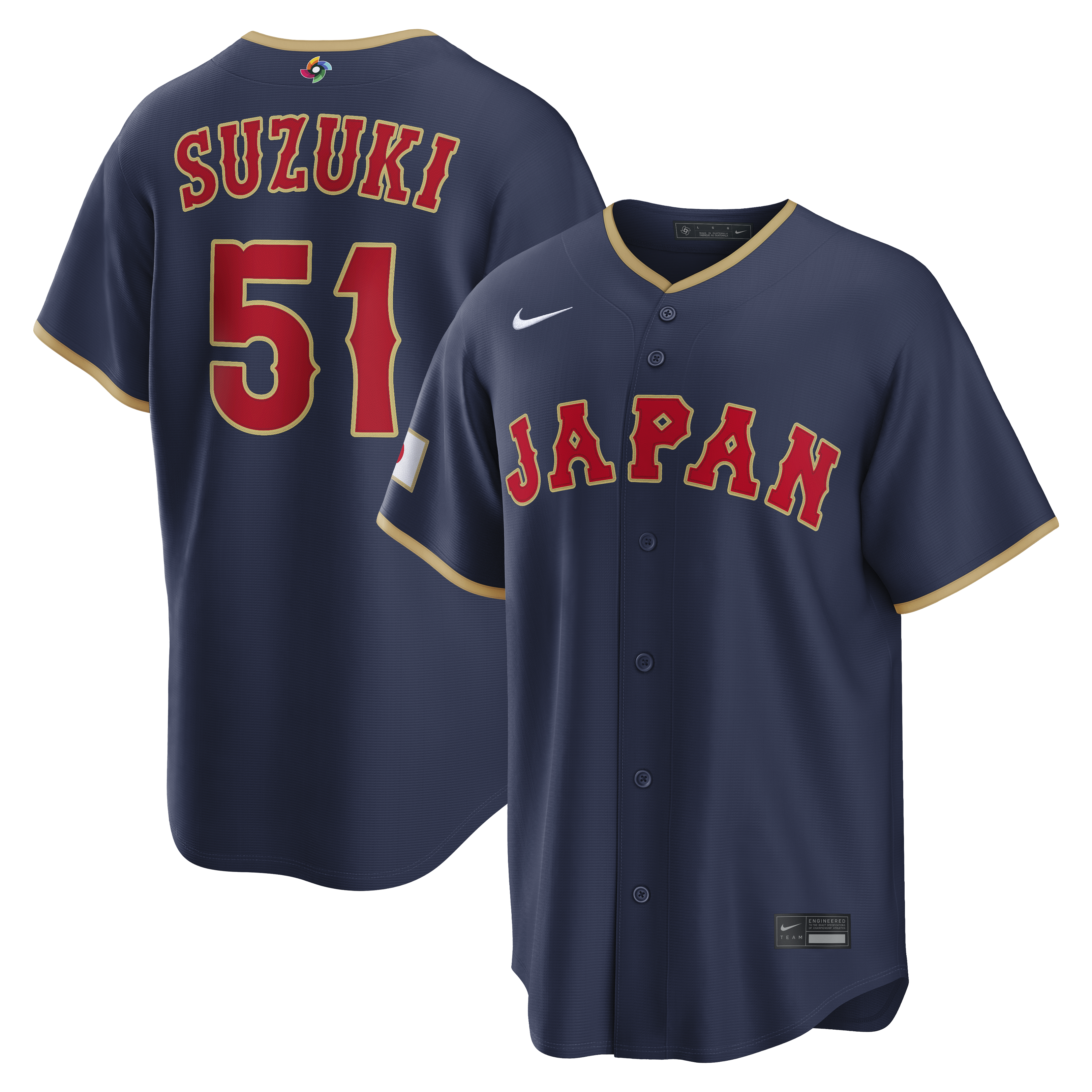 Seiya Suzuki Japan Baseball Nike 2026 World Baseball Classic Home Stadium Jersey - White/Navy - Image 6