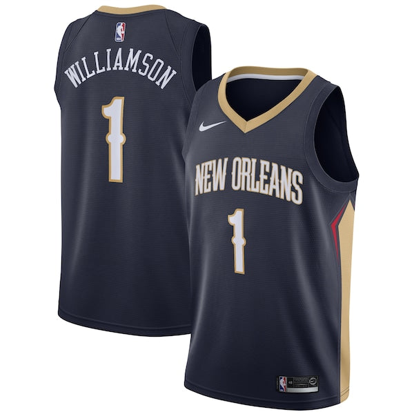 Zion Williamson New Orleans Pelicans Nike 2019 NBA Draft First Round Pick Swingman Jersey Navy - Icon Edition/White - Image 2
