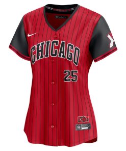 Alternative view of Andrew Vaughn Chicago White Sox Nike Women's 2025 City Connect Limited Player Jersey - Red/Black