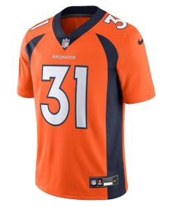 Alternative view of Justin Simmons Denver Broncos Nike  Vapor Untouchable Limited Jersey - Orange