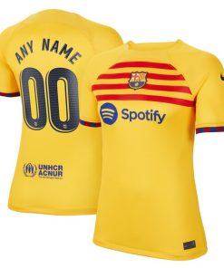 Barcelona Nike Women's 2022/23 Fourth Breathe Stadium Replica Custom Jersey - Yellow